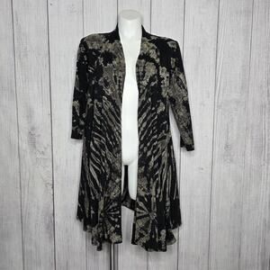 Kathmandu Tie Dye Artsy Boho Hippie Grunge Open Cardigan Duster OSFA